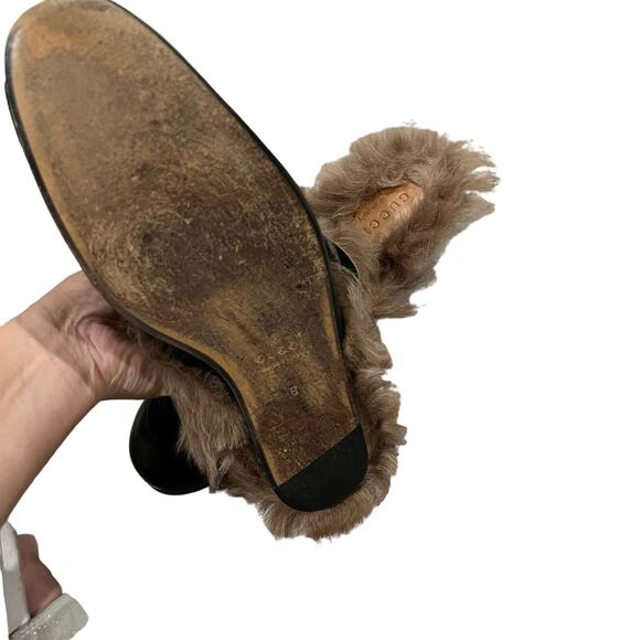 Gucci Men's Princetown Fur Mule slide Loafer Size 8 - Picture 11 of 13